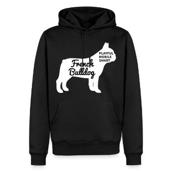 Französische Bulldoge - Männer Premium Bio Hoodie - Schwarz - Vorne - Nico (187cm)