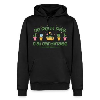 Ich kann keine Gartenarbeit haben - Männer Premium Bio Hoodie - Schwarz - Vorne - Nico (187cm)