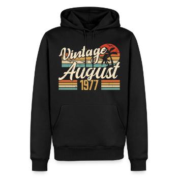 August 1977 Jubiläum 1977 - August Legends Geschenk - Männer Premium Bio Hoodie - Schwarz - Vorne - Nico (187cm)