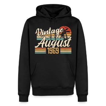 August 1969 Jubiläum 1969 - August Legends Geschenk - Männer Premium Bio Hoodie - Schwarz - Vorne - Nico (187cm)