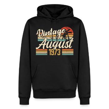 August 1973 Jubiläum 1973 - August Legends Geschenk - Männer Premium Bio Hoodie - Schwarz - Vorne - Nico (187cm)