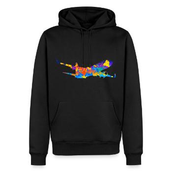 Cadeau avion avion - Sweat à capuche Premium bio Homme - noir - Devant - Nico (187cm)