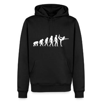 Yoga Joga Yogi Evolution Geschenk - Männer Premium Bio Hoodie - Schwarz - Vorne - Nico (187cm)