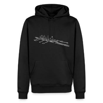 Aviron Aviron Bateau à rames Cadeau - Sweat à capuche Premium bio Homme - noir - Devant - Nico (187cm)