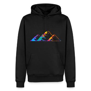 Mountains Mountain Silhouette Mountaineering Hike - Men’s Premium Organic Hoodie - black - Front - Nico (187cm)