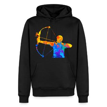 Bogenschießen Bogen Bogensport Bogenschütze - Männer Premium Bio Hoodie - Schwarz - Vorne - Nico (187cm)