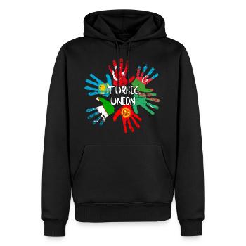 Turkic Union - Sweat à capuche Premium bio Homme - noir - Devant - Nico (187cm)