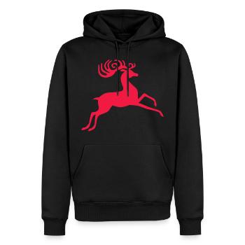 Rennais - Sweat à capuche Premium bio Homme - noir - Devant - Nico (187cm)