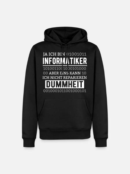 Informatik - Ja ich bin Informatiker - Männer Premium Bio Hoodie - Schwarz