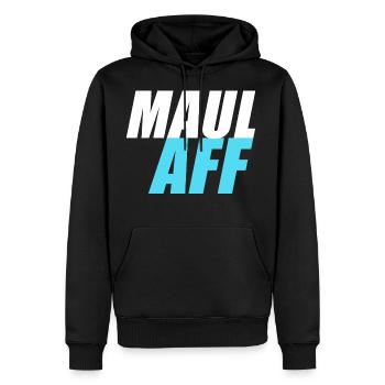 Maulaff Maul Aff - Männer Premium Bio Hoodie - Schwarz - Vorne - Nico (187cm)