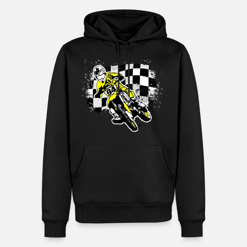MotoCross - Sweat à capuche Premium bio Homme - noir