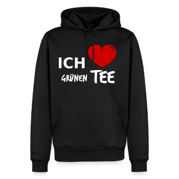 Grüner Tee Aufgussgetränk Teeliebhaber Teetrinker - Männer Premium Bio Hoodie - Schwarz - Vorne - Nico (187cm)