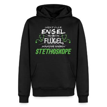 Engel Flügel Arzt Ärztin Stethoskop Medizin - Männer Premium Bio Hoodie - Schwarz - Vorne - Nico (187cm)