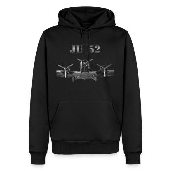 JU52 Aunt JU Vintage Retro Airplane 30s - Men’s Premium Organic Hoodie - black - Front - Nico (187cm)