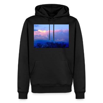 In the clouds - Men’s Premium Organic Hoodie - black - Front - Nico (187cm)