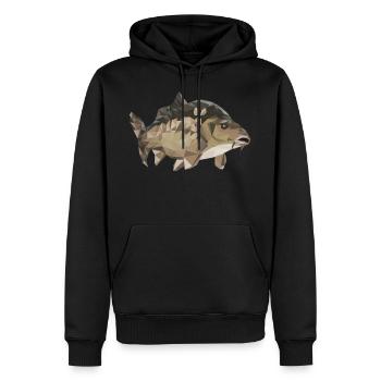 Karpfen Fisch - Männer Premium Bio Hoodie - Schwarz - Vorne - Nico (187cm)