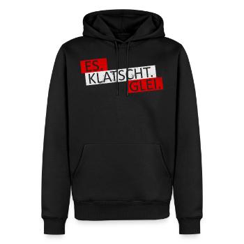 Es Klatscht Glei Spruch lustig Geschenk - Männer Premium Bio Hoodie - Schwarz - Vorne - Nico (187cm)