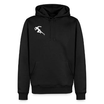 sprinter - runner - athletics - Men’s Premium Organic Hoodie - black - Front - Nico (187cm)