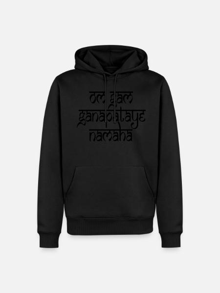 OM GAM GANAPATAYE NAMAHA - Men’s Premium Organic Hoodie - black