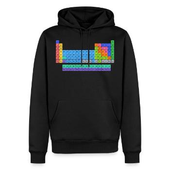 Farbiges Periodensystem - Männer Premium Bio Hoodie - Schwarz - Vorne - Nico (187cm)