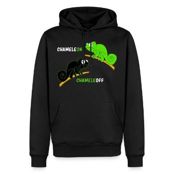 Chameleoff Chameleon Eidechse Witz - Männer Premium Bio Hoodie - Schwarz - Vorne - Nico (187cm)