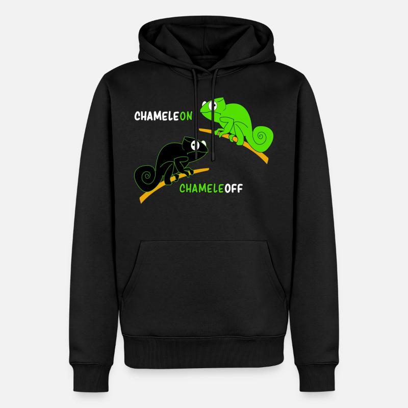 Chameleoff Chameleon Eidechse Witz - Männer Premium Bio Hoodie - Schwarz