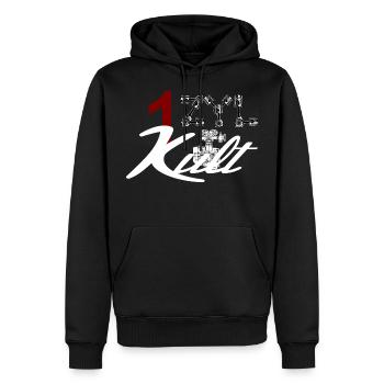 1 Zylinder Motor Kult - Männer Premium Bio Hoodie - Schwarz - Vorne - Nico (187cm)