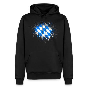 Bavière drapeau Klecks Bayerische Flagge - Sweat à capuche Premium bio Homme - noir - Devant - Nico (187cm)