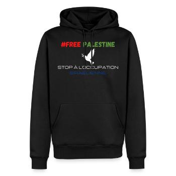 #Free Palestine stop the Israeli occupation - Men’s Premium Organic Hoodie - black - Front - Nico (187cm)