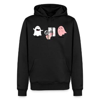 Faded ghost - Men’s Premium Organic Hoodie - black - Front - Nico (187cm)