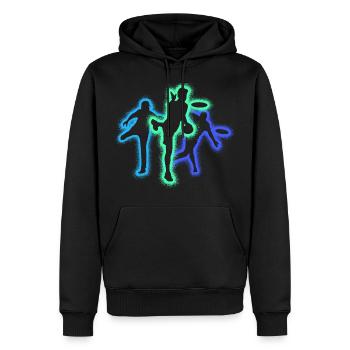 Disc Golf Silhouettes Hommes Garçons Disc Golfeurs - Sweat à capuche Premium bio Homme - noir - Devant - Nico (187cm)