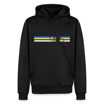 Vélo design rétro vélo - Sweat à capuche Premium bio Homme - noir - Devant - Nico (187cm)