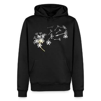 Pusteblume Samenflug Design - Männer Premium Bio Hoodie - Schwarz - Vorne - Nico (187cm)