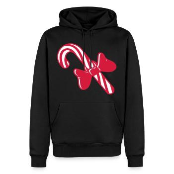 bonbons cadeau de noël canne à sucre délicieux - Sweat à capuche Premium bio Homme - noir - Devant - Nico (187cm)