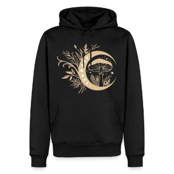 Cottagecore Aesthetic Mushroom - Männer Premium Bio Hoodie - Schwarz - Vorne - Nico (187cm)