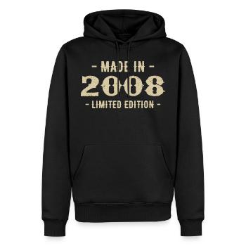 Vintage 2008 Édition Limitée Cadeau 2008 - Sweat à capuche Premium bio Homme - noir - Devant - Nico (187cm)
