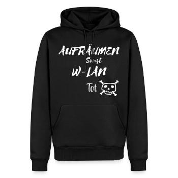 Kreativer Totenkopf mit Textmotivation - Männer Premium Bio Hoodie - Schwarz - Vorne - Nico (187cm)
