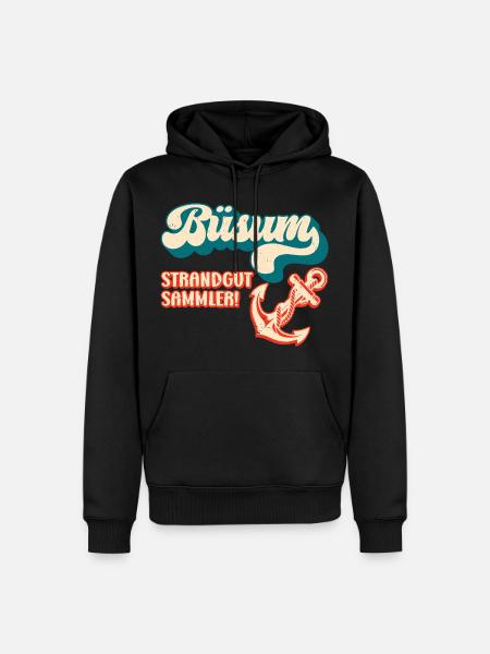 Nordsee Urlaub BÜSUM STRANDGUT SAMMLER Lustig - Männer Premium Bio Hoodie - Schwarz