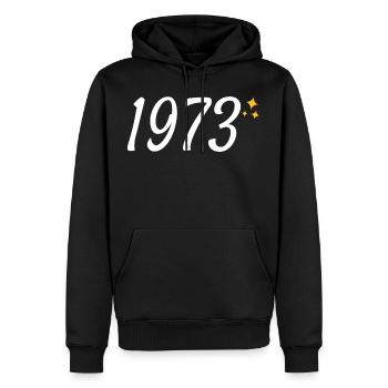 1973 - Männer Premium Bio Hoodie - Schwarz - Vorne - Nico (187cm)