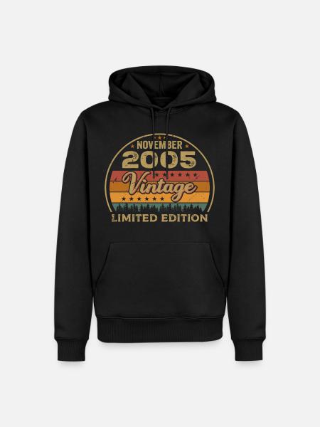 November 2005 - Geburtstagsgeschenk November 2005 - Männer Premium Bio Hoodie - Schwarz