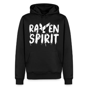 corbeau Raven Power Animal Spirituel - Sweat à capuche Premium bio Homme - noir - Devant - Nico (187cm)