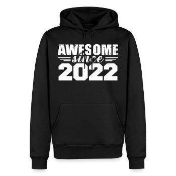 Né en 2022 Vintage Cadeau Anniversaire Rétro 2022 - Sweat à capuche Premium bio Homme - noir - Devant - Nico (187cm)