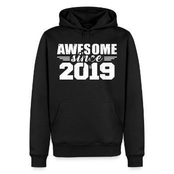 Geboren im Jahr 2019 Vintage Retro Jubiläumsgeschenk 2019 - Männer Premium Bio Hoodie - Schwarz - Vorne - Nico (187cm)
