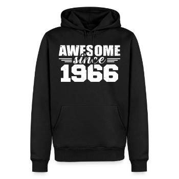 Né en 1966 Vintage Cadeau Anniversaire Rétro 1966 - Sweat à capuche Premium bio Homme - noir - Devant - Nico (187cm)