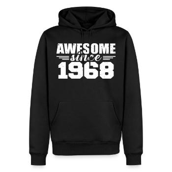 Né en 1968 Vintage Cadeau Anniversaire Rétro 1968 - Sweat à capuche Premium bio Homme - noir - Devant - Nico (187cm)