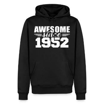 Né en 1952 Vintage Cadeau Anniversaire Rétro 1952 - Sweat à capuche Premium bio Homme - noir - Devant - Nico (187cm)