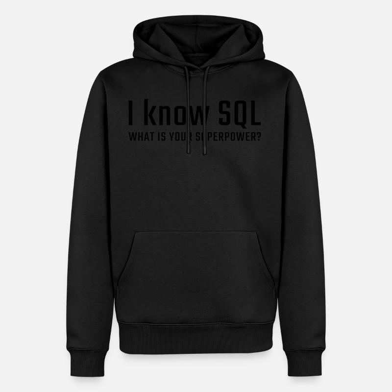 Ich kenne SQL - Männer Premium Bio Hoodie - Schwarz