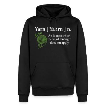Garn Substantiv Definition Lustig Stricken häkeln stricken - Männer Premium Bio Hoodie - Schwarz - Vorne - Nico (187cm)
