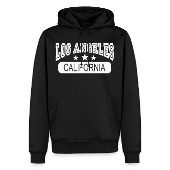 los angeles california - Männer Premium Bio Hoodie - Schwarz - Vorne - Nico (187cm)