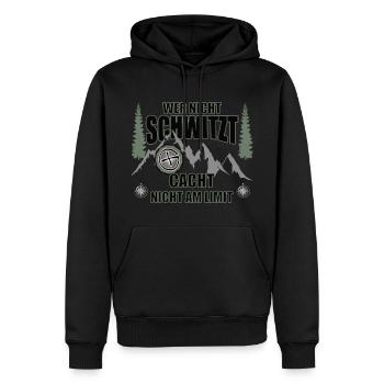 Geocaching Geschenke für Geocacher - Männer Premium Bio Hoodie - Schwarz - Vorne - Nico (187cm)